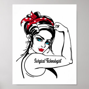 Poster Technologue Chirurgiste Rosie Le Riveter Pin Up