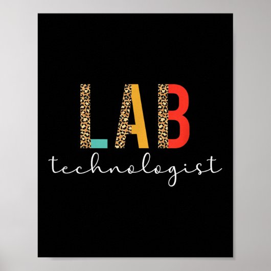 Poster Technologue de laboratoire Boho Léopard Technologu (Devant)