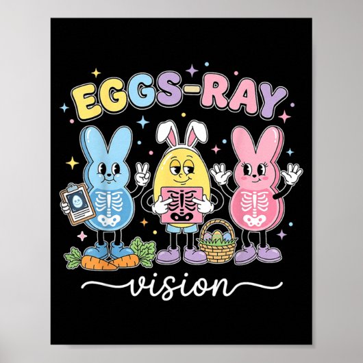 Poster Technologue de Pâques aux rayons X Lapin Infirmièr (Devant)