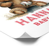 Poster Tedd Bear Baseball Player Boy Welcome Baby Shower (Coin)