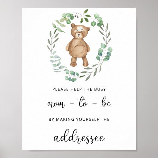 Poster Teddy aide la future maman débordée à adresser une (Devant)