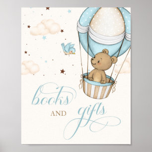 Poster Teddy Bear Air Balloon Baby showers livres & Cadea