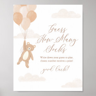 Poster Teddy Bear Baby shower Babies Devine Combien De Ch