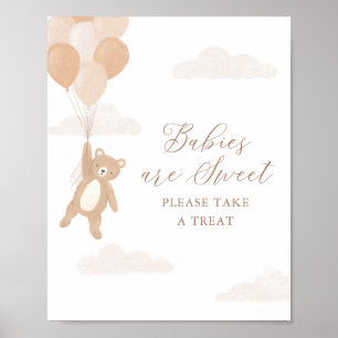 Poster Teddy Bear Baby shower Baby are Sweet Sign