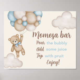 Poster Teddy Bear Baby shower Garçon maman osa SIGNE