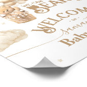 Poster Teddy Bear Balloon Bearly Wait Baby shower bienven (Coin)