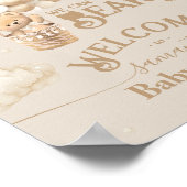 Poster Teddy Bear Balloon Bearly Wait Baby shower bienven (Coin)