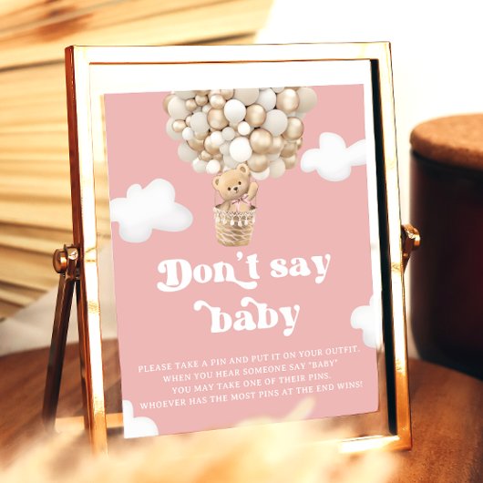 Poster Teddy Bear Balloon rose Dont Dire Baby Game