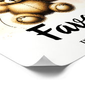 Poster Teddy Bear Blue Balloon Anniversaire Favoriser Sig (Coin)