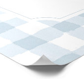 Poster Teddy Bear Blue Gingham Baby Shower Welcome Sign (Coin)