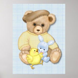 Poster Teddy Bear Boy Nursery Fun