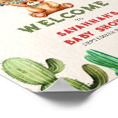 Poster Teddy Bear Cactus Boy Baby shower Fiesta (Coin)