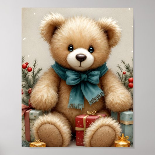 Poster Teddy Bear Christmas Digital (Devant)
