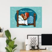 Poster Teddy Bear lit une histoire à son lapin (Bureau à domicile)