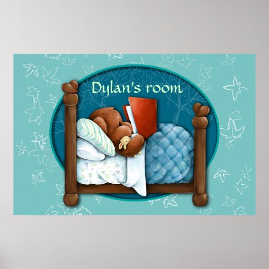 Poster Teddy Bear lit une histoire à son lapin (Devant)