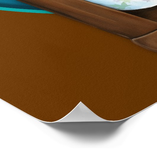 Poster Teddy Bear lit une histoire à son lapin (Coin)