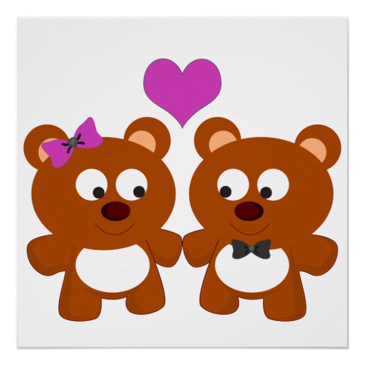 Poster Teddy Bear Love (Devant)