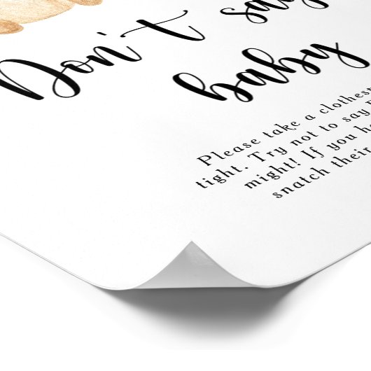 Poster Teddy Bear Ne dis pas bébé (Coin)