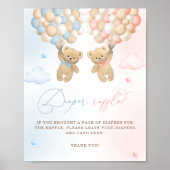 Poster Teddy Bear Sexe Révéler Déchets Raffle (Devant)