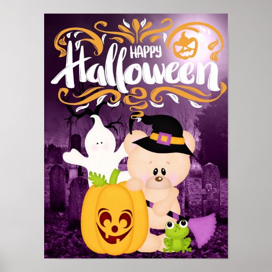 Poster Teddy Bear Warlock - Happy Halloween (Devant)