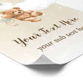 Poster Teddy Bear with Sage Balloons Table Sign (Coin)