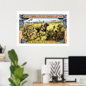 POSTER TEDDY CHARGE SAN JUAN HILL À CUBA 1899 (Bureau à domicile)