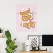 Poster Teddy Girl Rose (Bureau à domicile)