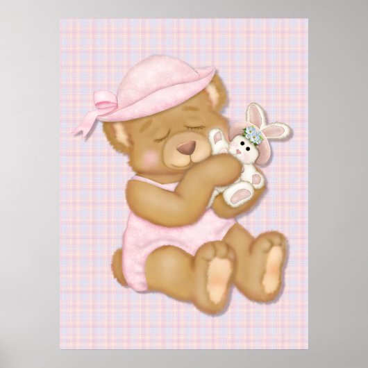 Poster Teddy Girl Rose (Devant)