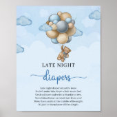 Poster Teddy ours ballon à air chaud Late Night Diapers j (Devant)