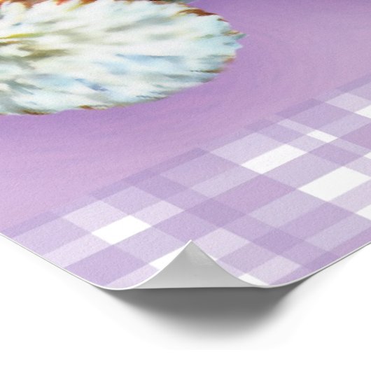 Poster Teddy oursons bébé bébé léger imprimé violet (Coin)