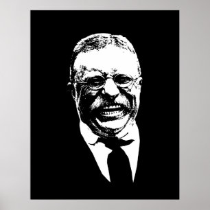 Poster Teddy Roosevelt — Noir et blanc