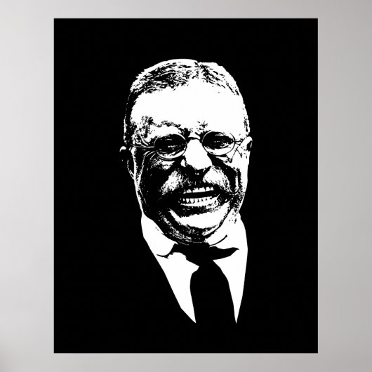 Poster Teddy Roosevelt — Noir et blanc (Devant)