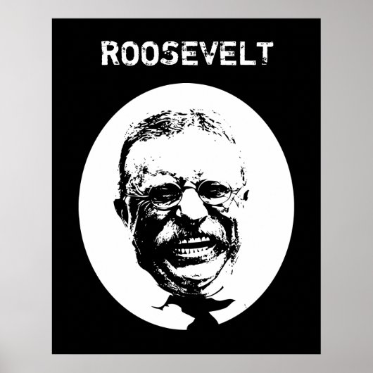 Poster Teddy Roosevelt — Noir et blanc (Devant)