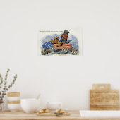 Poster Teddy Roosevelt & Oncle Sam dans l'Auto patriotiqu (Cuisine)