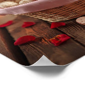 Poster Teddy Rose Basket Romantic Valentine Wall (Coin)