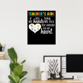 Poster Tee cœur mignon d'appréciation d'aide-enseignant p (Bureau à domicile)