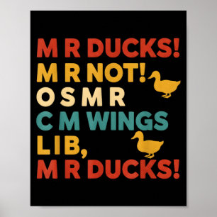Poster Tee drôle d'humour de chasse pour canards M R