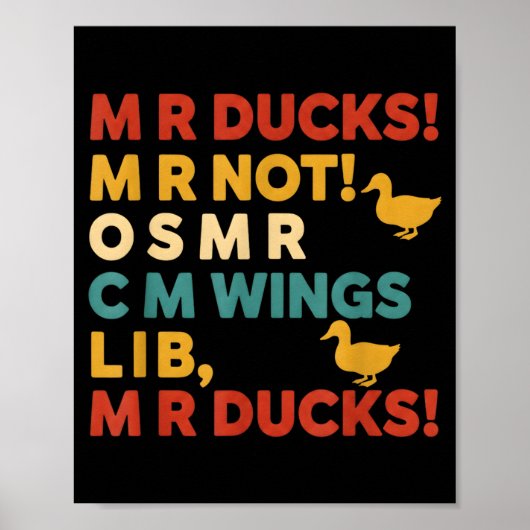 Poster Tee drôle d'humour de chasse pour canards M R (Devant)