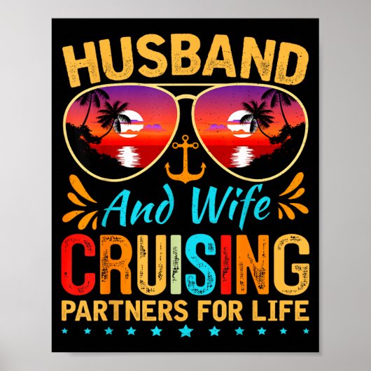 Poster Tee Mari Épouse Croisière Vacances (Devant)