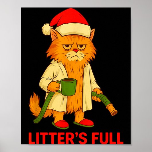 Poster Tee Parodie Chat Litière Pleine _2  (Devant)