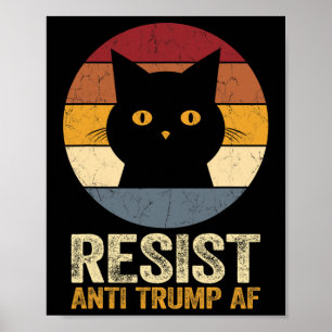Poster Tee-shirt rétro Résistez Anti Trump Af Drôle Anti