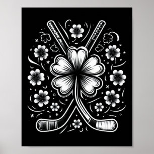 Poster Tee St Patricks Day Chemise Shamrock Hockey St Pat