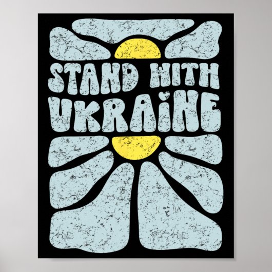 Poster Tee Vintage Stand With Ukraine (Devant)