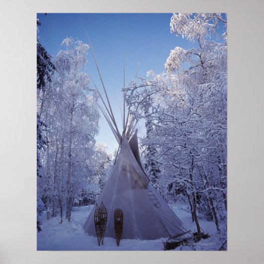 Poster Teepee en hiver (Devant)