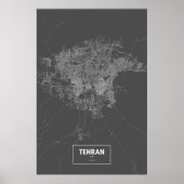Poster Téhéran, Iran (blanc sur noir) (Devant)