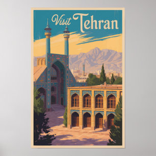 Poster Téhéran Iran Palais Golestan Illustration Voyage