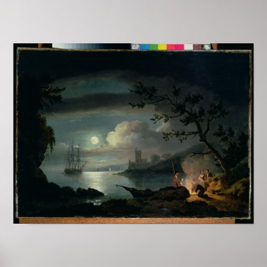 Poster Teignmouth par la lune (Devant)