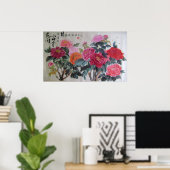 Poster teinte orange et rouge (Bureau à domicile)