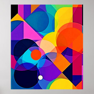 Poster Teintes qui se chevauchent : Fusion Abstraite