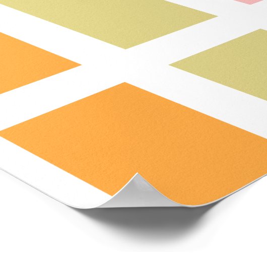 Poster Teintes Tan Vert Rose Orangé (Coin)